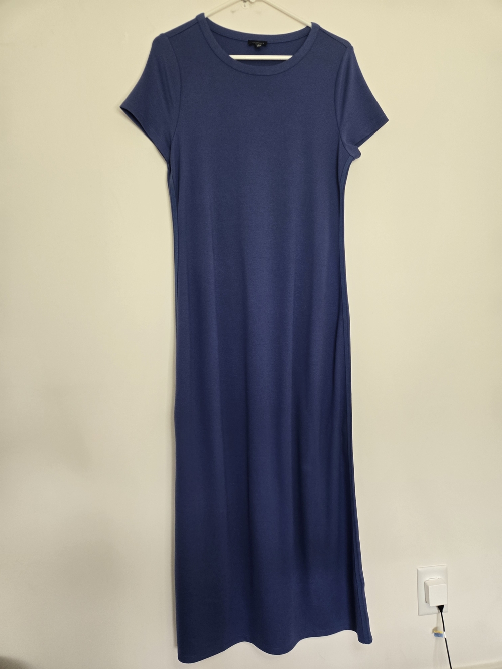 Talbots Blue Short Sleeve Max Dress Preppy Normcore Elevated Basic Small
